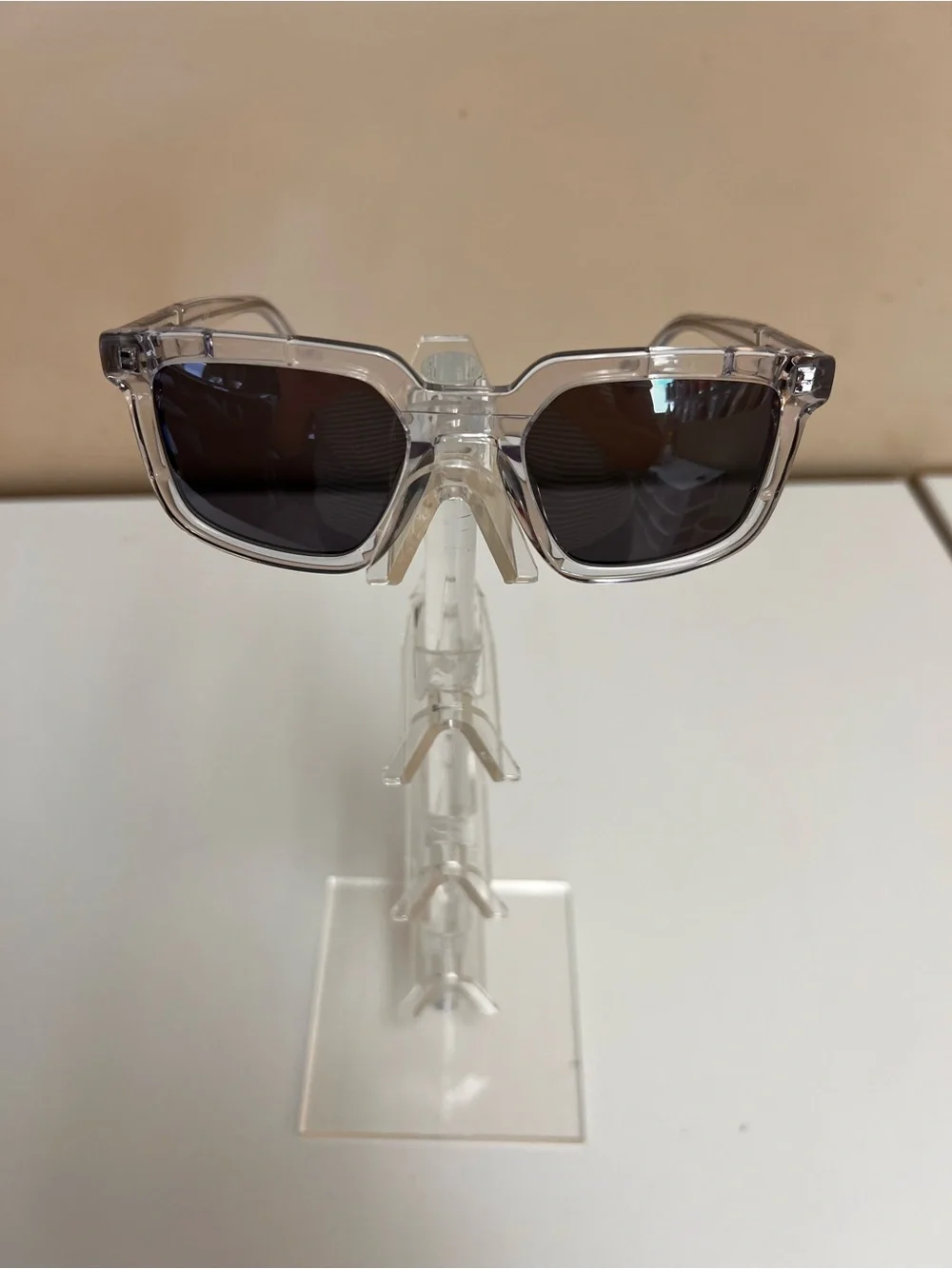 Men’s Clear Frame Sunglasses with Dark Lenses
